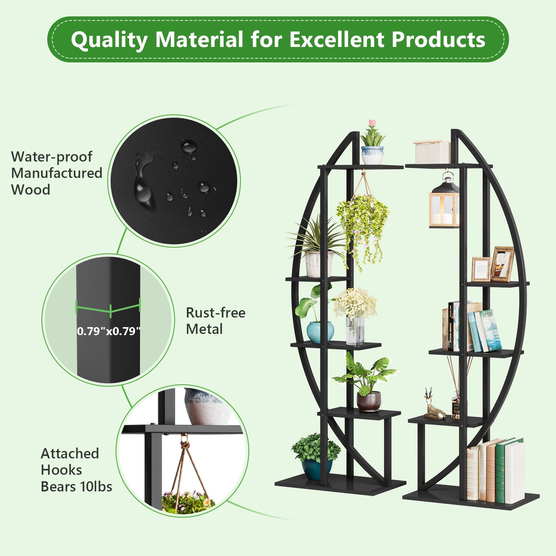 Curved Plant Stand Pack of 2, 5-Tier Flower Display Shelf