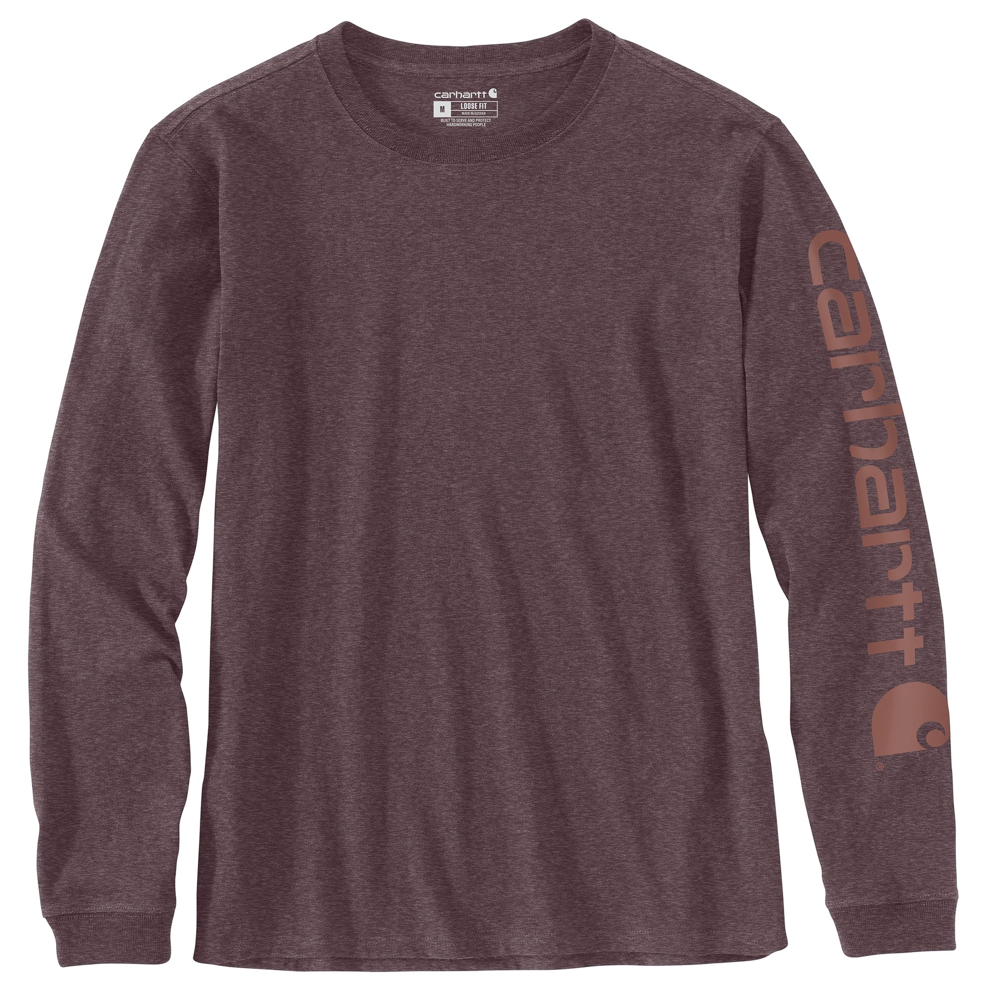 Carhartt Women's Heavyweight Long Sleeve Logo T-Shirt_Blackberry Heather