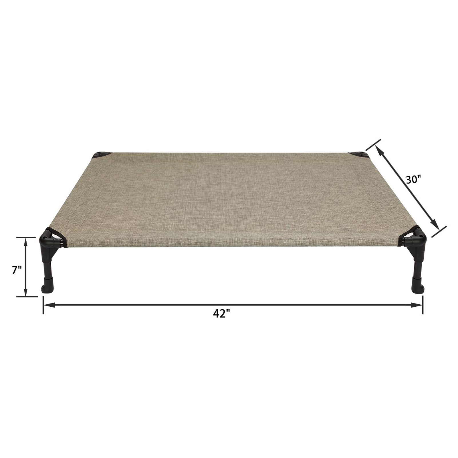 Veehoo Cooling Elevated Dog Bed， Portable Raised Pet Cot with Washable Mesh， Large， Beige Coffee