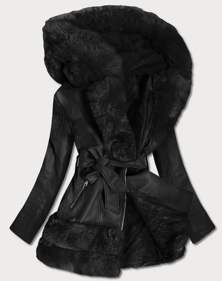 LONGER SHOE WITH BLACK FUR HOOD