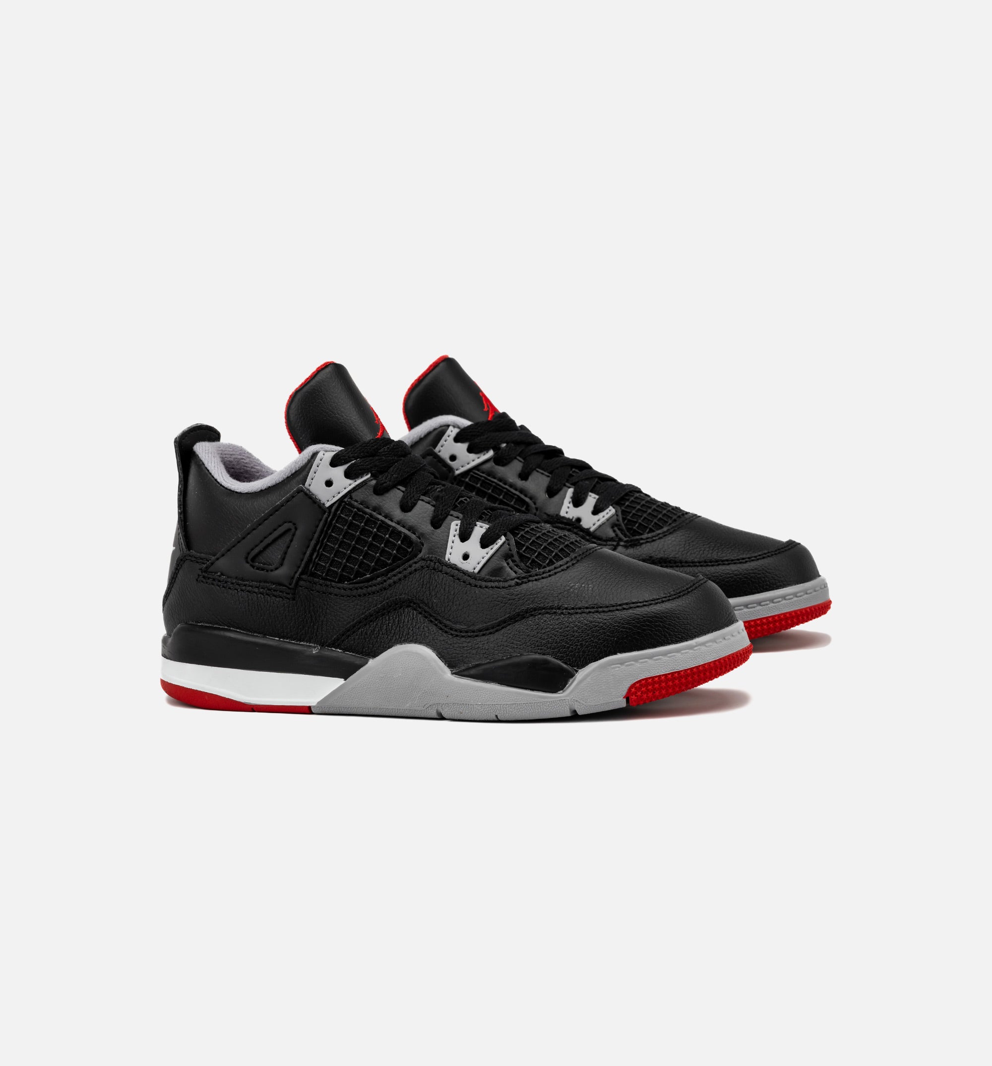 Air Jordan 4 Retro Bred Reimagined Preschool Lifestyle Shoe - Black/Fire Red/Cement Grey/Summit White