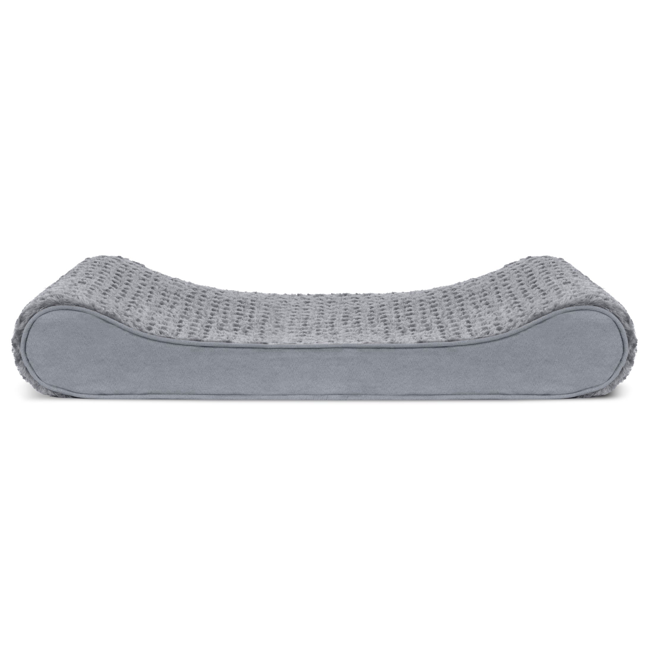 FurHaven Pet Dog Bed | Cooling Gel Memory Foam Orthopedic Ultra Plush Luxe Lounger Pet Bed for Dogs and Cats， Gray， Large
