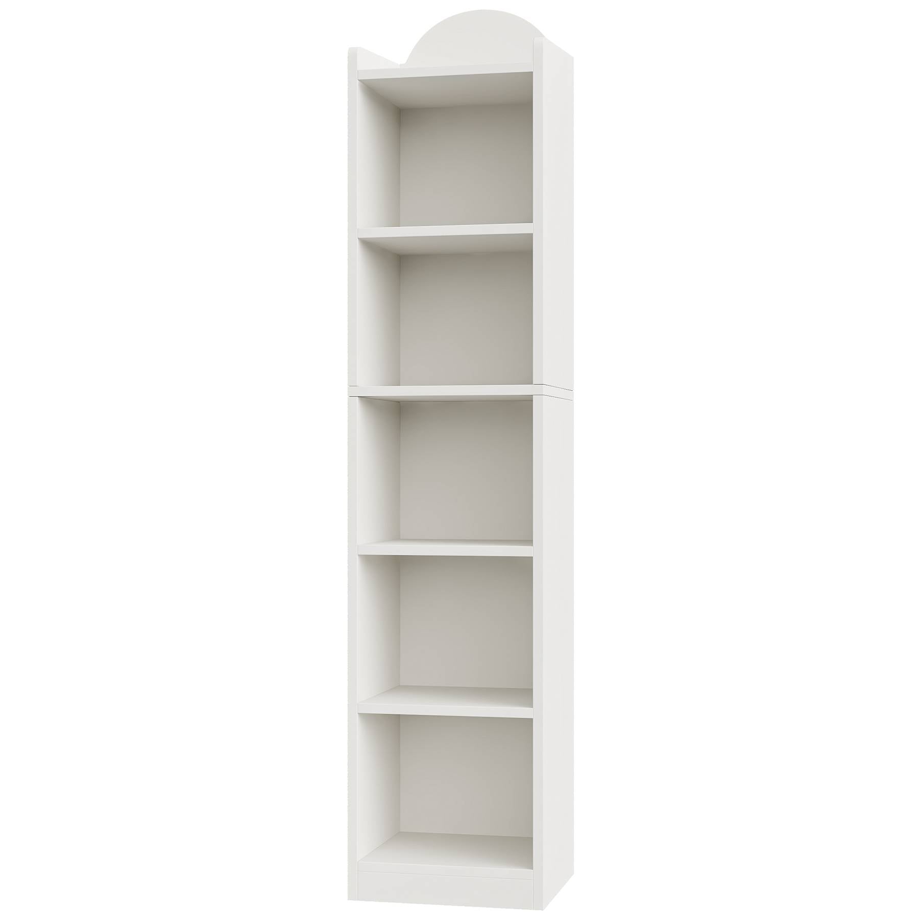 5 Cube Bookcase, Narrow 6-Shelf Storage Organizer Bookshelf