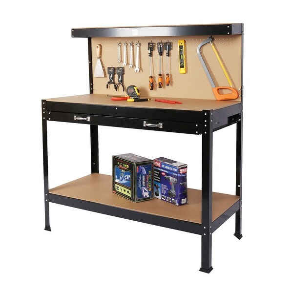 Steel Workbench Tool Storage Work Bench Workshop Tools Table with Draw ...