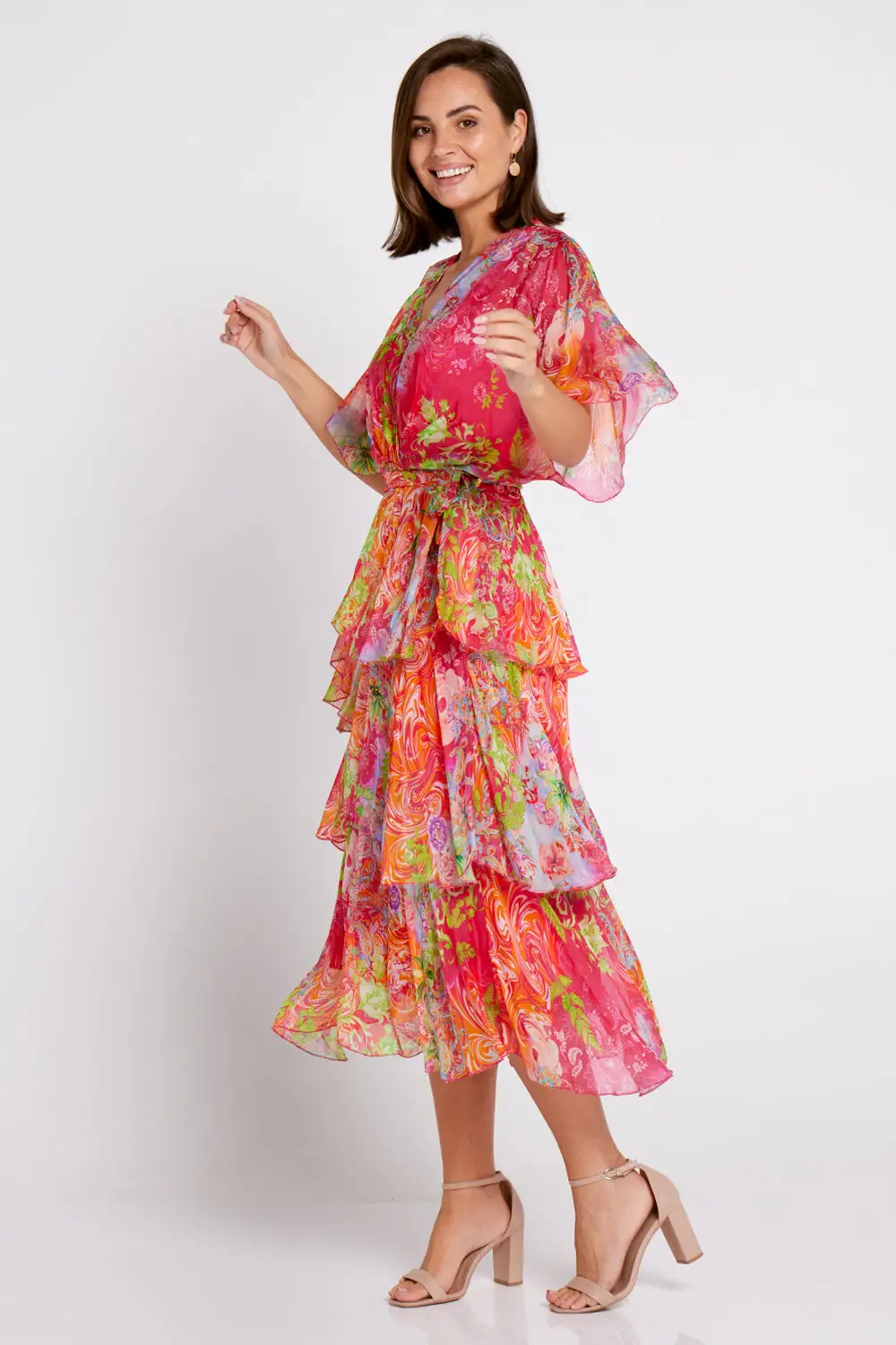 Loira Silk Dress - Fuschia