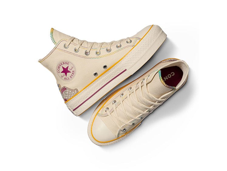 s Converse Chuck Taylor Hi Plataforma (Dia De Los Muertos) Womens Beige