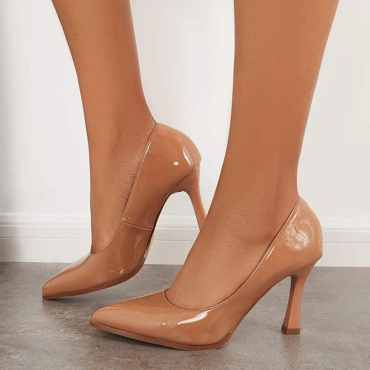 Classic Patent Leather Pointed Toe High Heel Dress Pumps Shoes