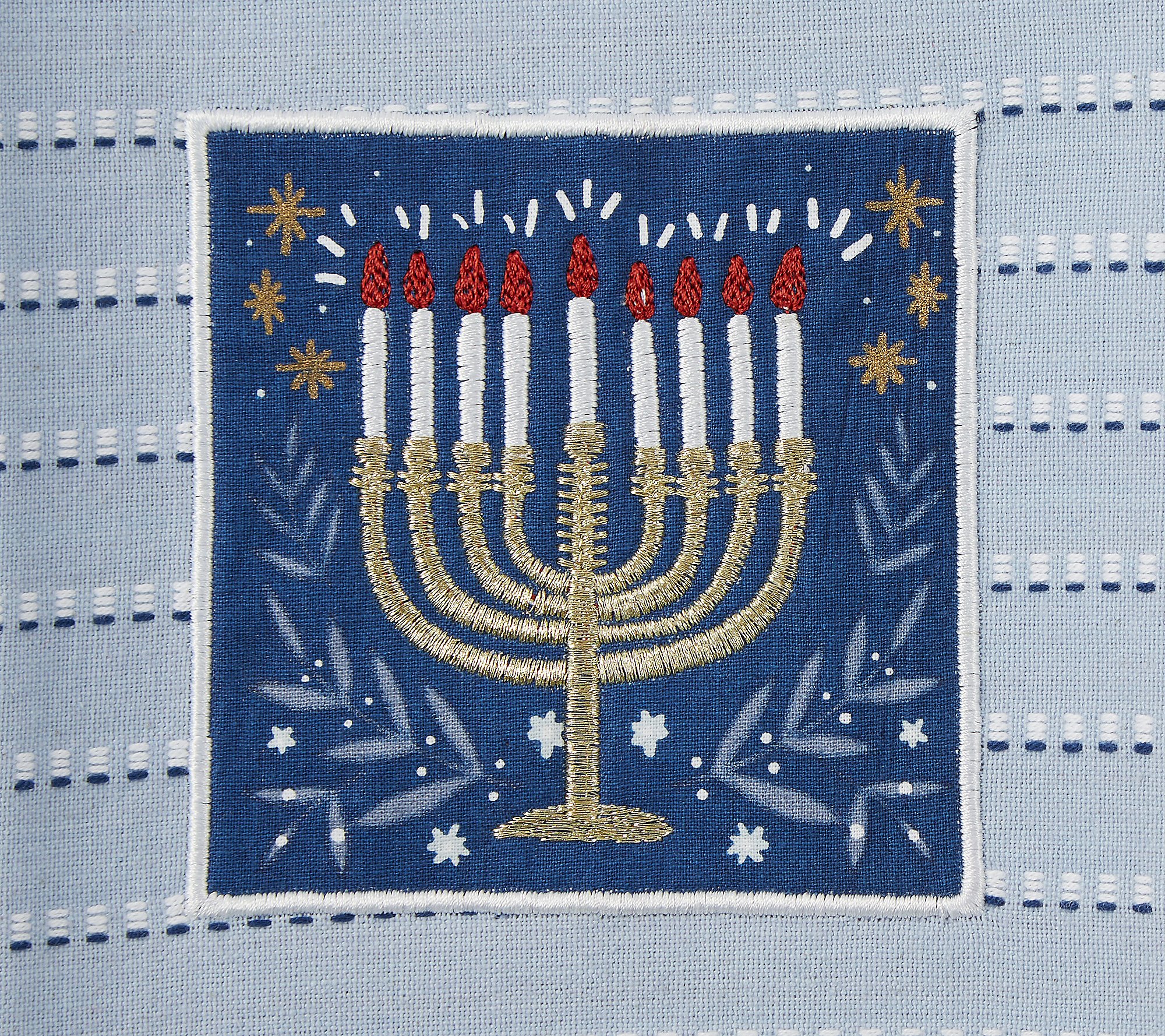 Design Imports Set of 3 Hanukkah Embellished Ki tchen Towels