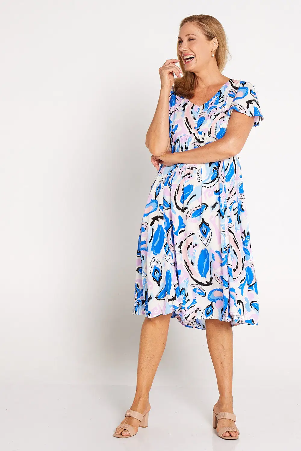 Brighton Dress - Peacock Paisley