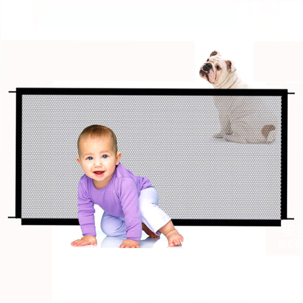 Dog Safety Gate Pet Mesh Fence Portable Folding Baby Safety Gate Install Anywhere 180*72CM
