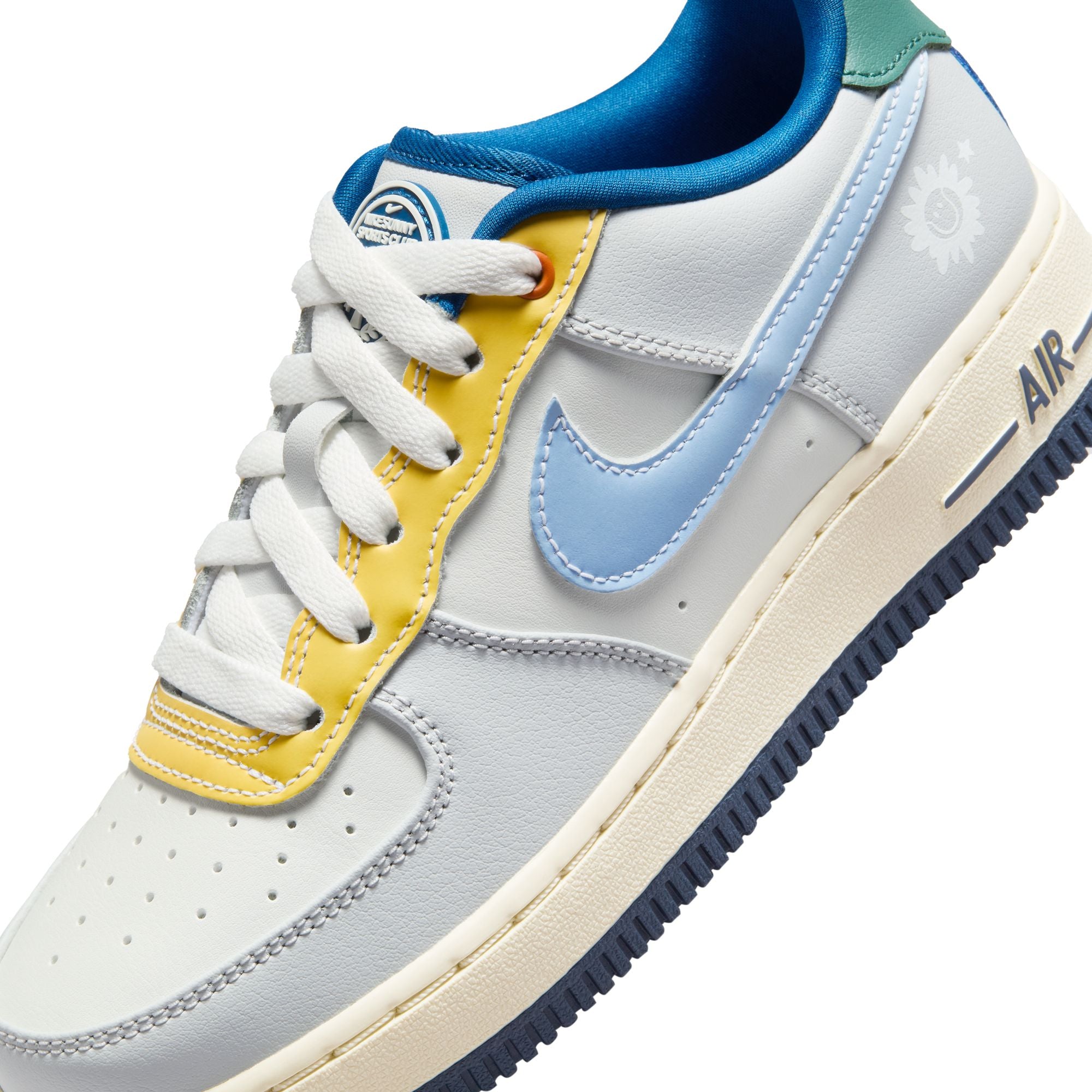 Grade School Nike Air force 1 GS Sail White Coconut Milk Thunder Blue HM3721-111