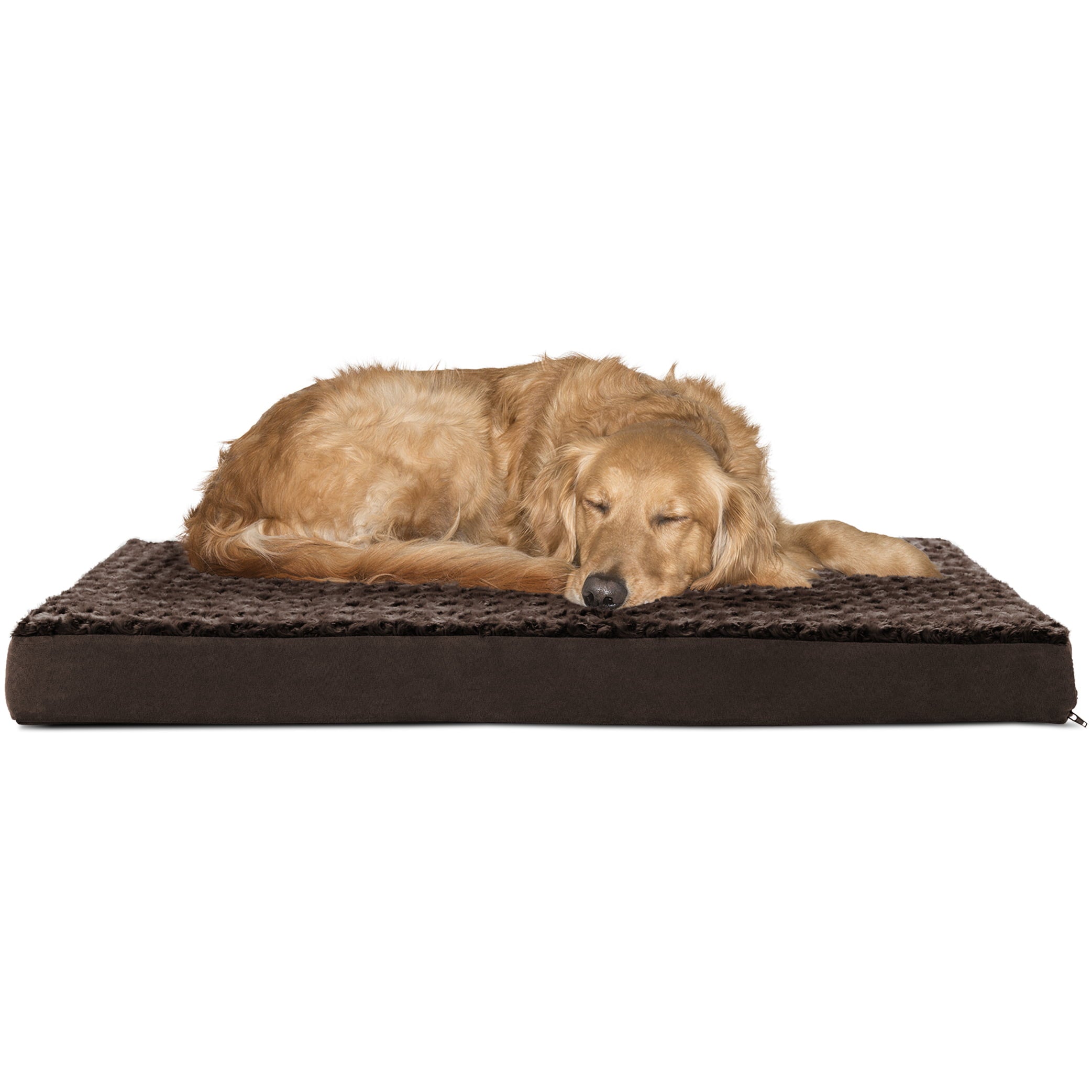 FurHaven | Deluxe Orthopedic Ultra Plush Mattress Pet Bed for Dogs and Cats， Chocolate， Large