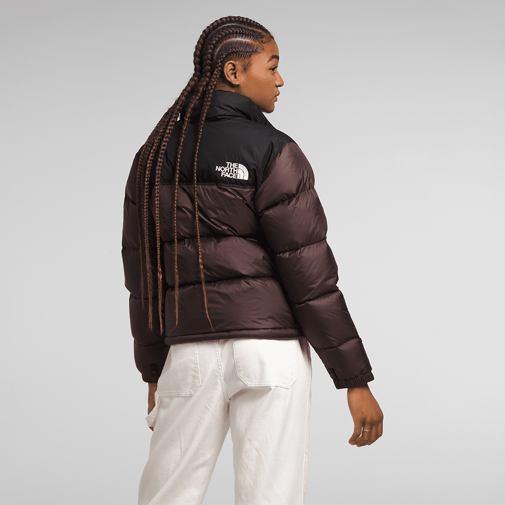 1996 retro Nuptse women's jacket - Coal brown / TNF black