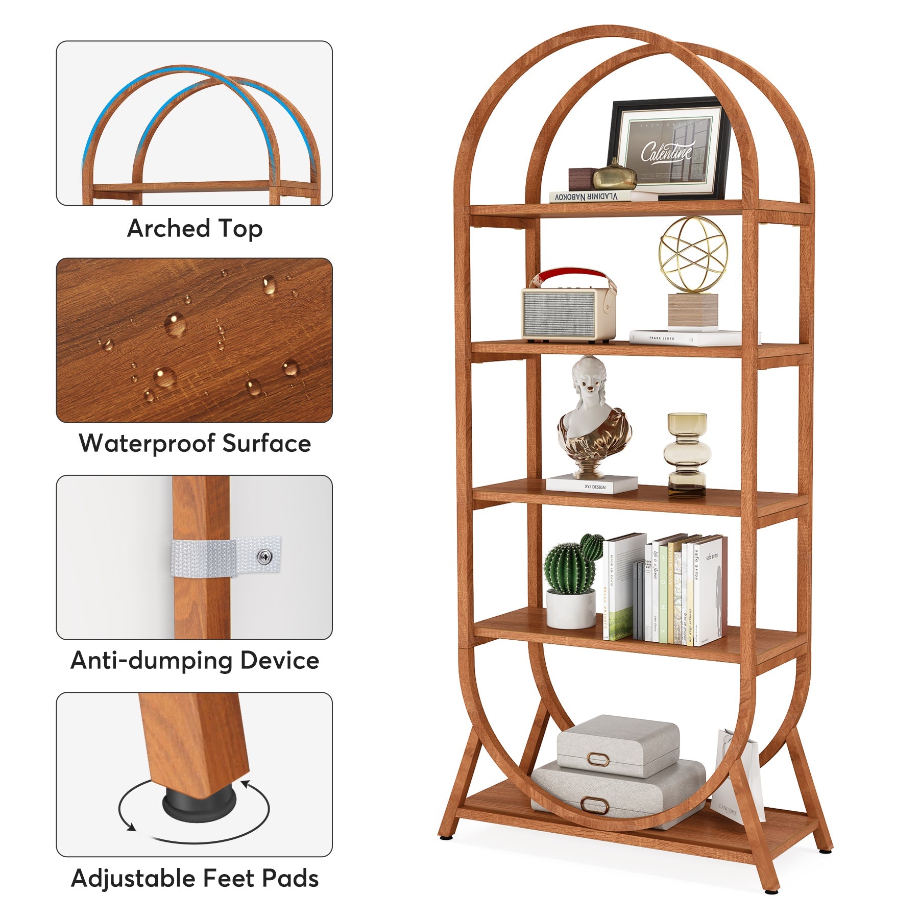 5-Tier Bookshelf, 70.8