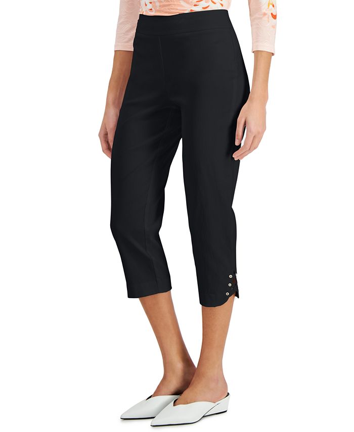 Petite Crisscross-Hem Capri Pants， Created for Macy's