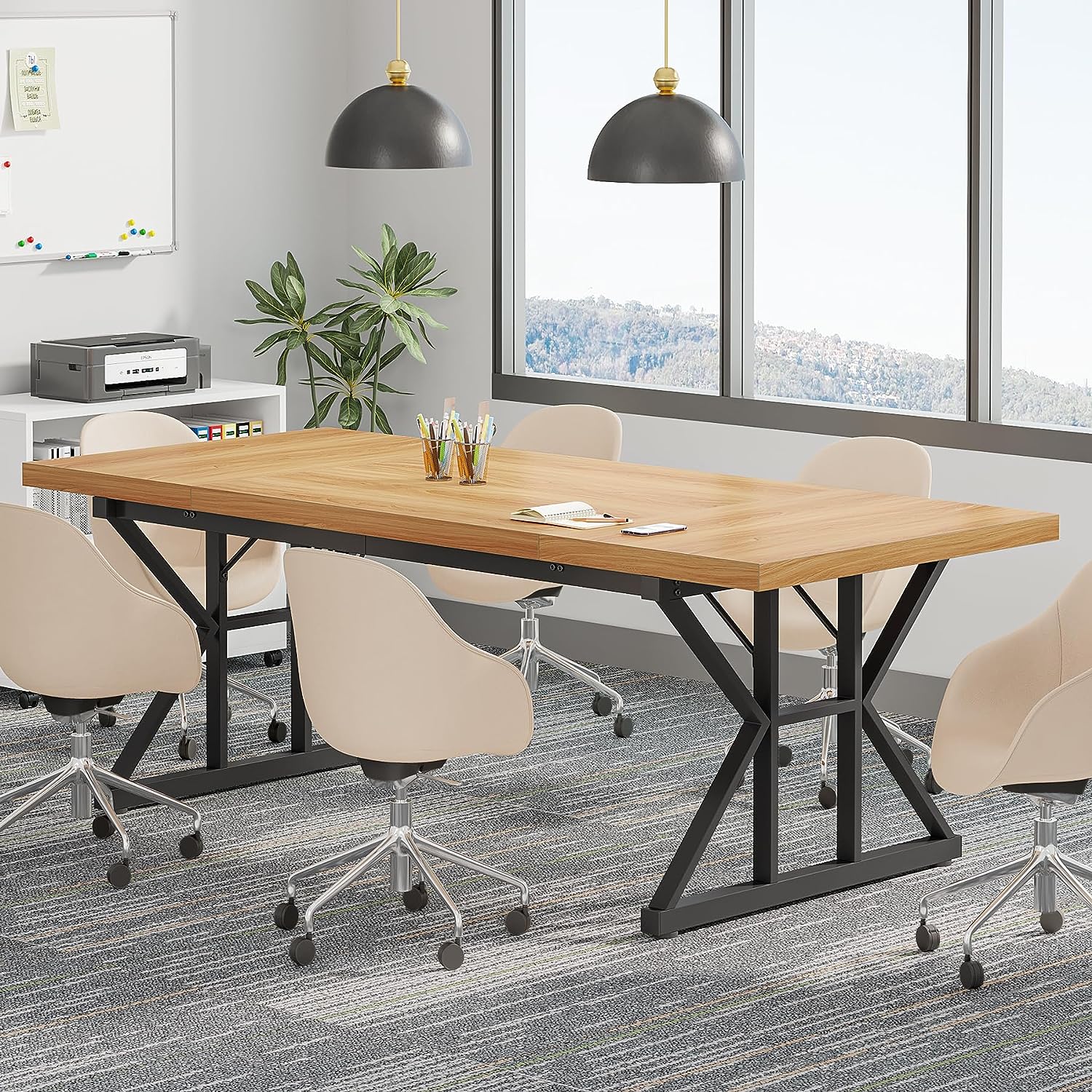 6FT Conference Table, Rectangle Meeting Room Table Executive Desk