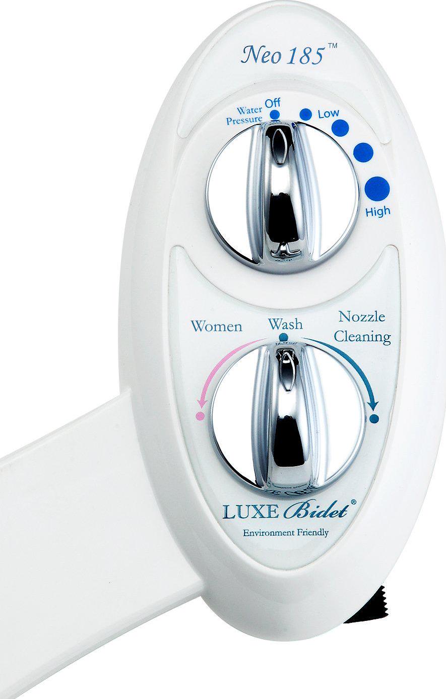 LUXE Bidet Neo 185 Elite Luxury Fresh Water Dual-Nozzle Self-Cleaning Non-Electric Bidet Attachment， White