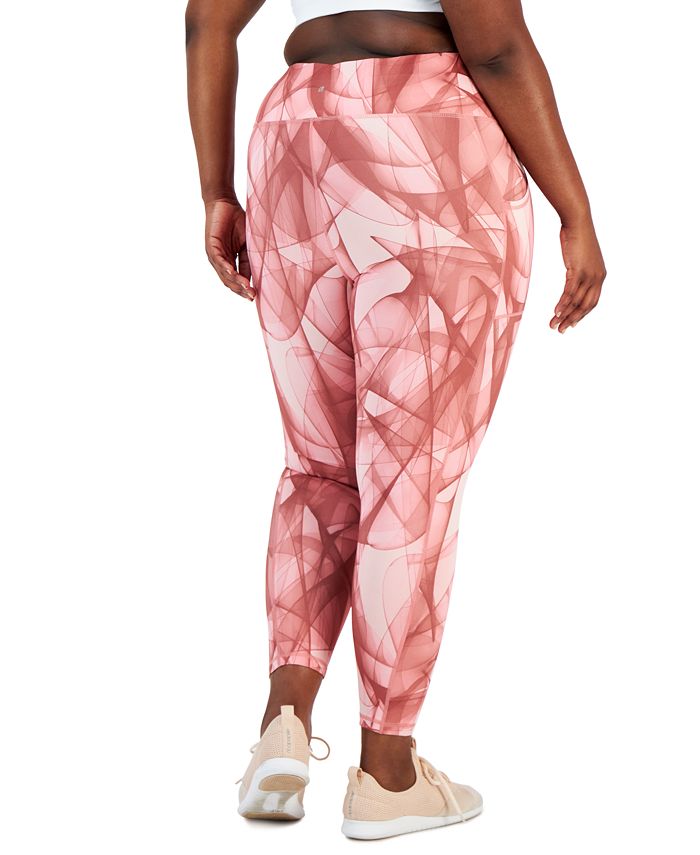Plus Size Swirling Smoke Printed 7/8-Leggings， Created for Macy's