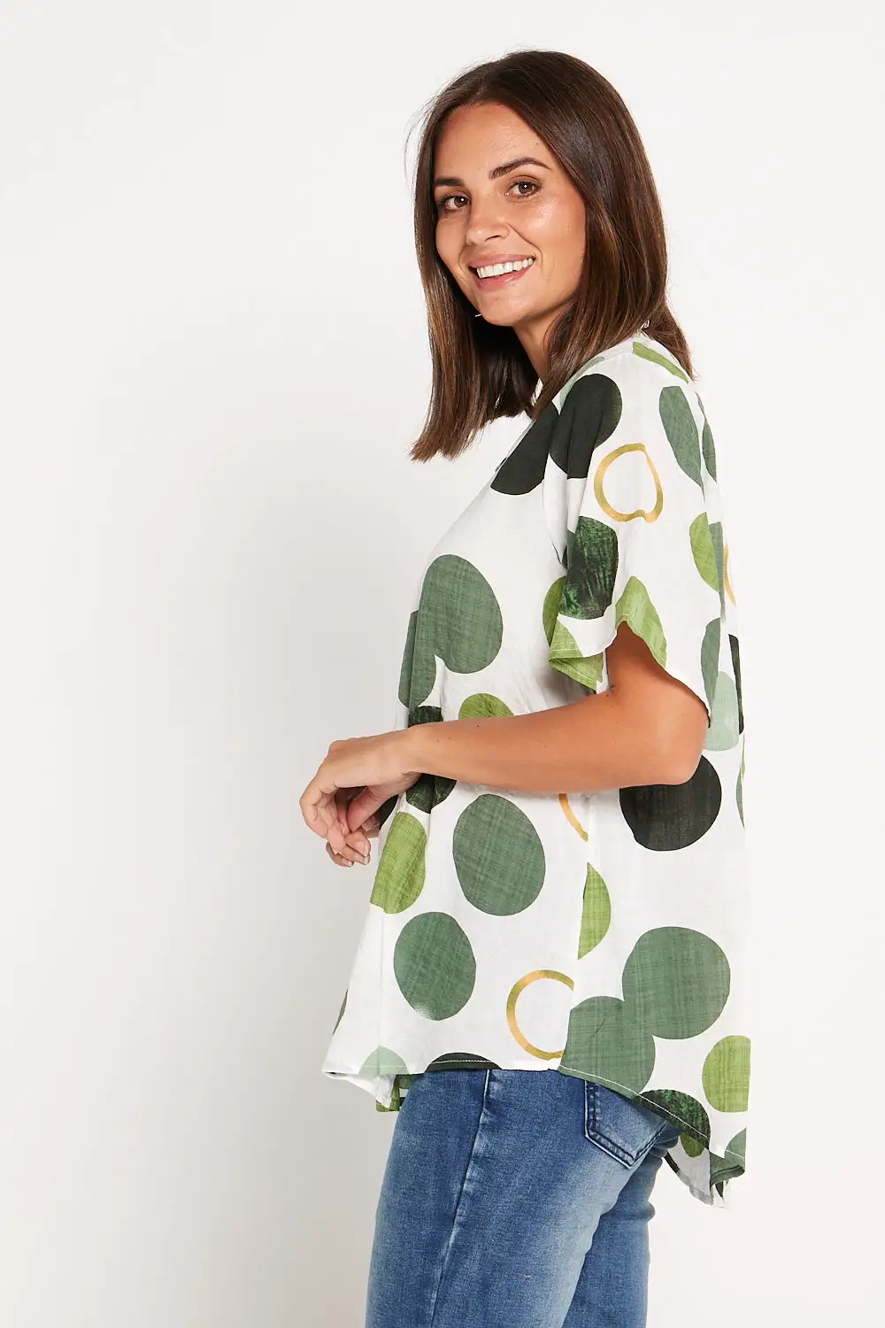Adele Top - Green Spot