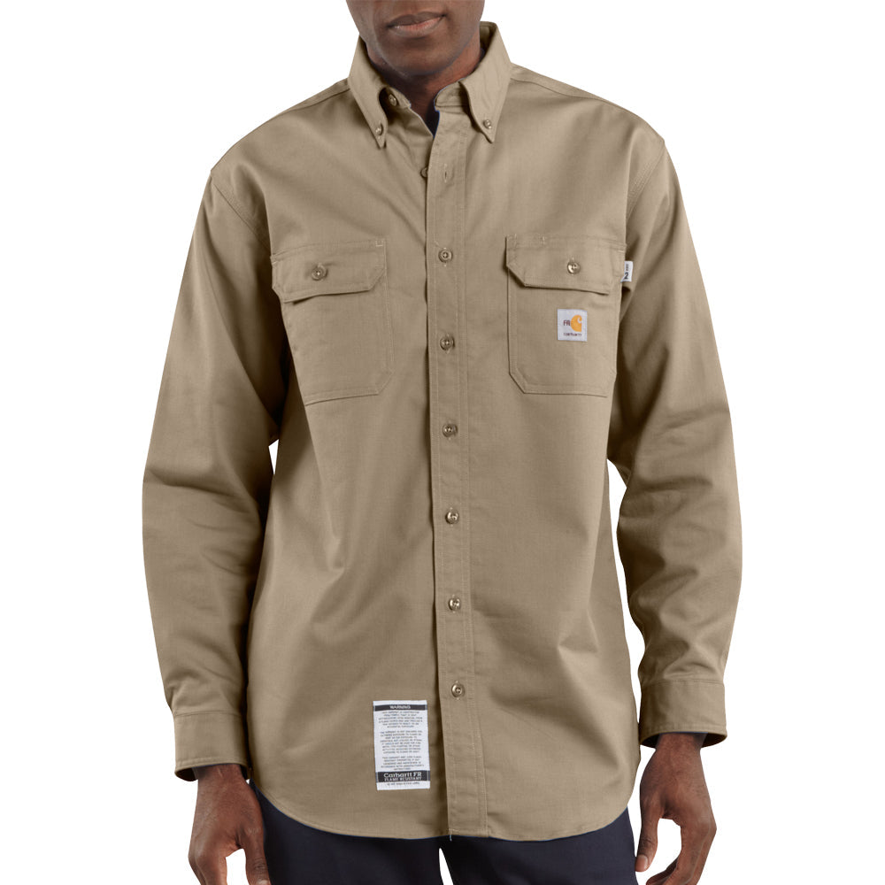 Carhartt Flame Resistant Twill Button-Down Long Sleeve T-Shirt