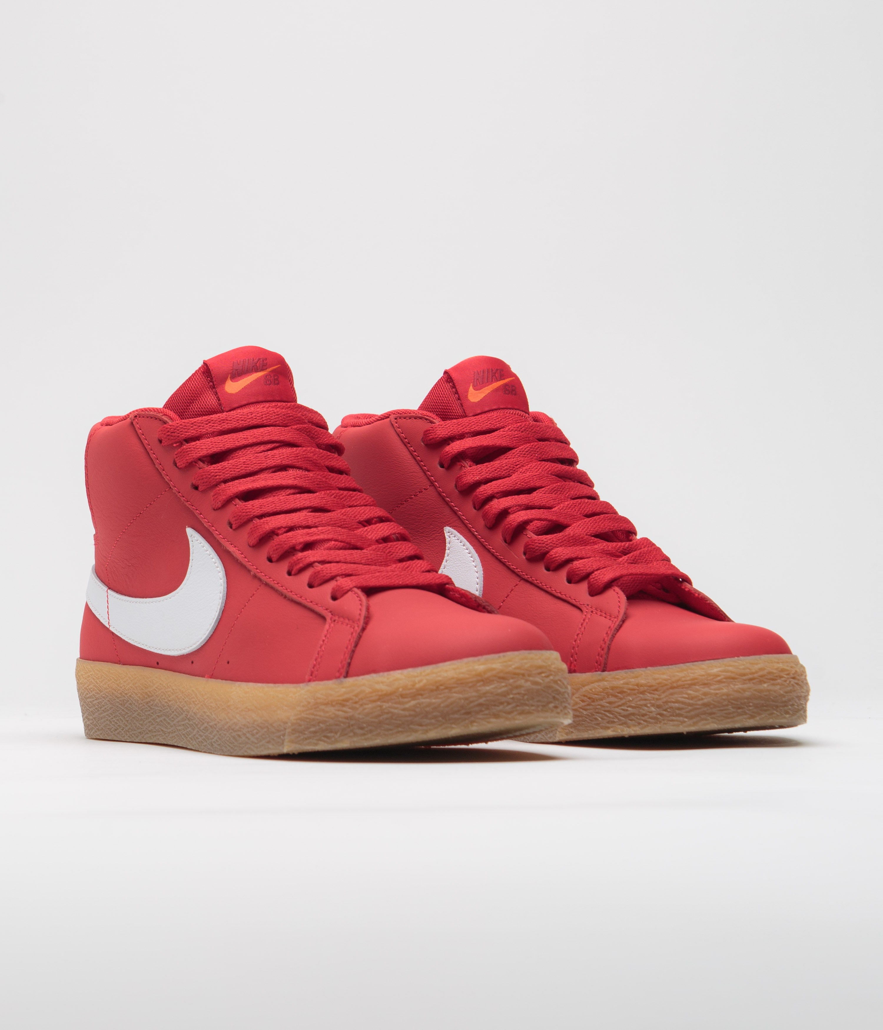 Nike SB Orange Label Blazer Mid Shoes - University Red / White - White