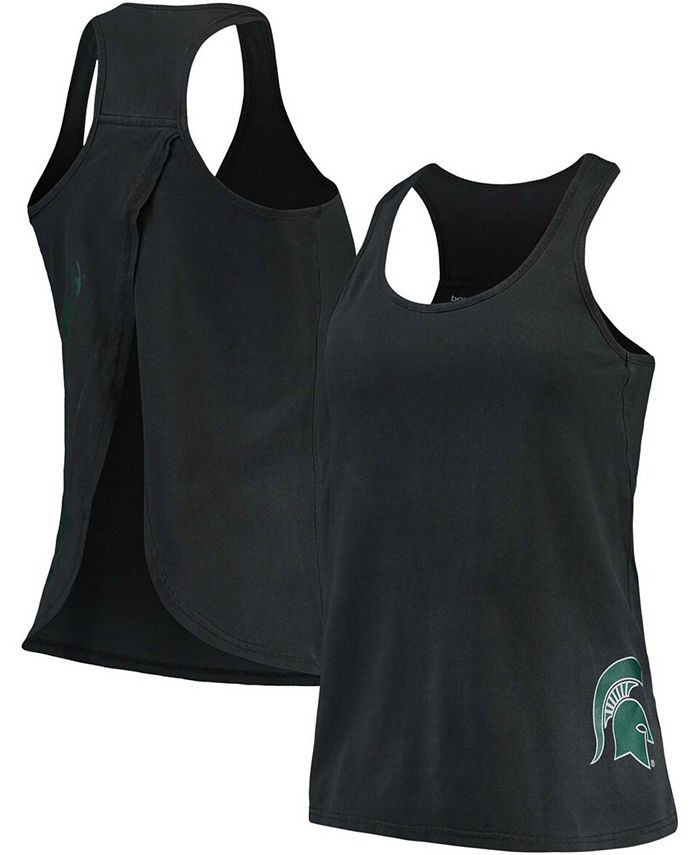 Women's Black Michigan State Spartans Vintage-Like Charm Open Back Tank Top