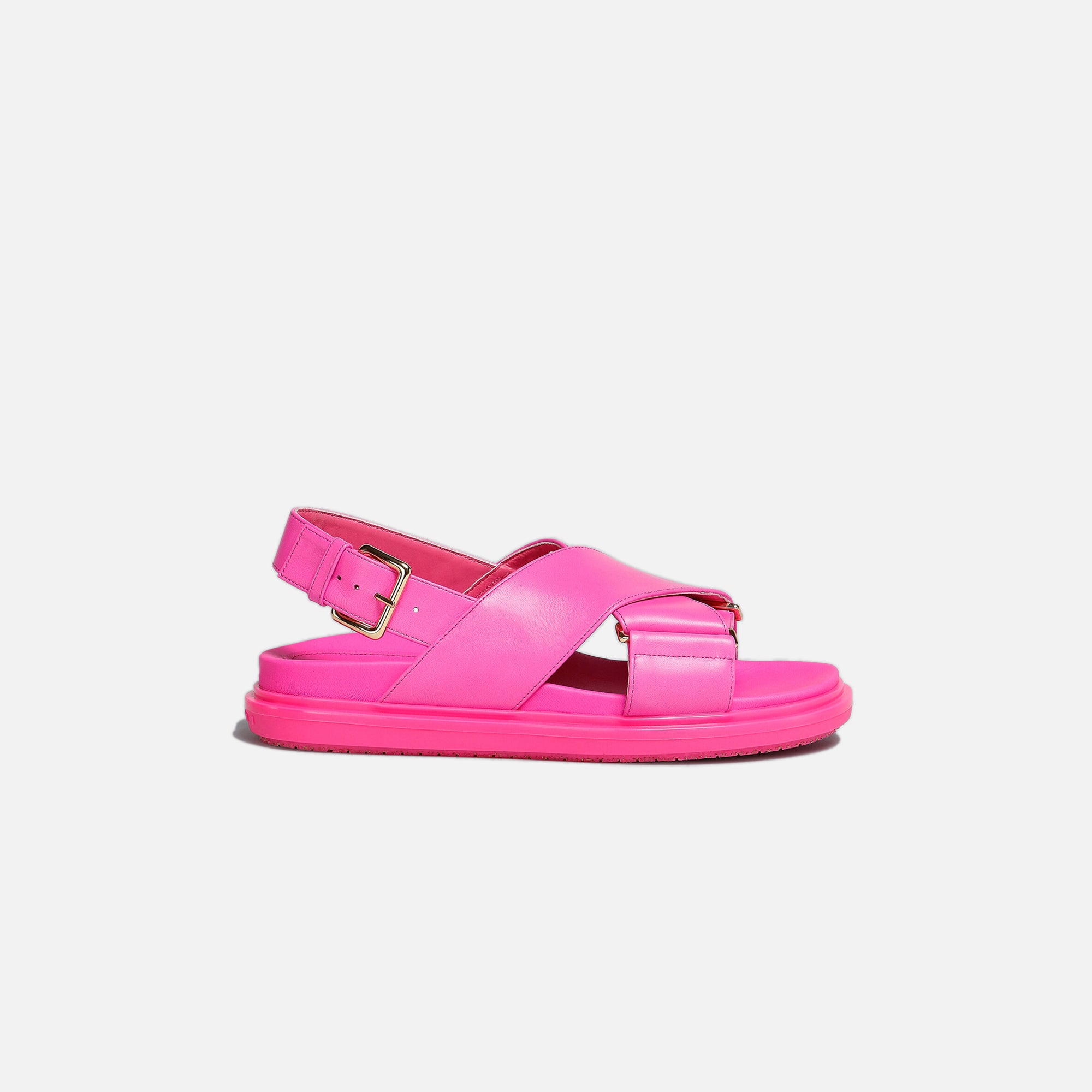 Marni WMNS Crisscross Fussbett Sandal - Fuchsia