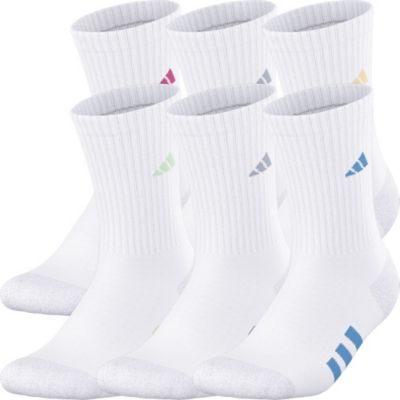 adidas Girl's Athletic Cushioned 6-Pack Crew Socks