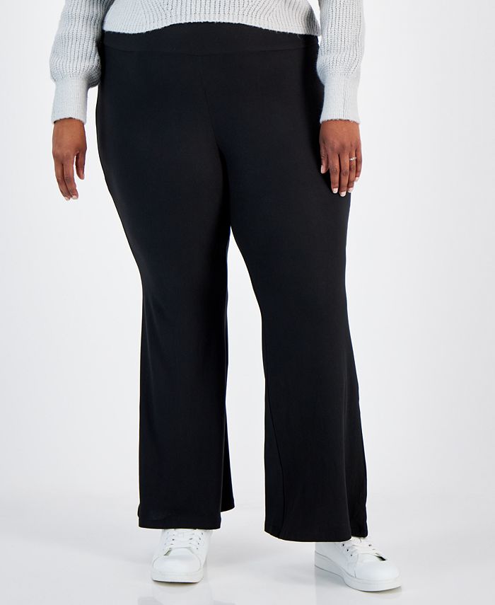 Trendy Plus Size High-Rise Pull-On Flare Pants