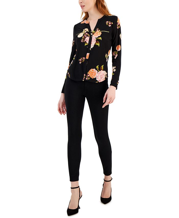 Petite High-Waisted Pontandeacute;-Knit Curve Creator Pants， Created for Macy's