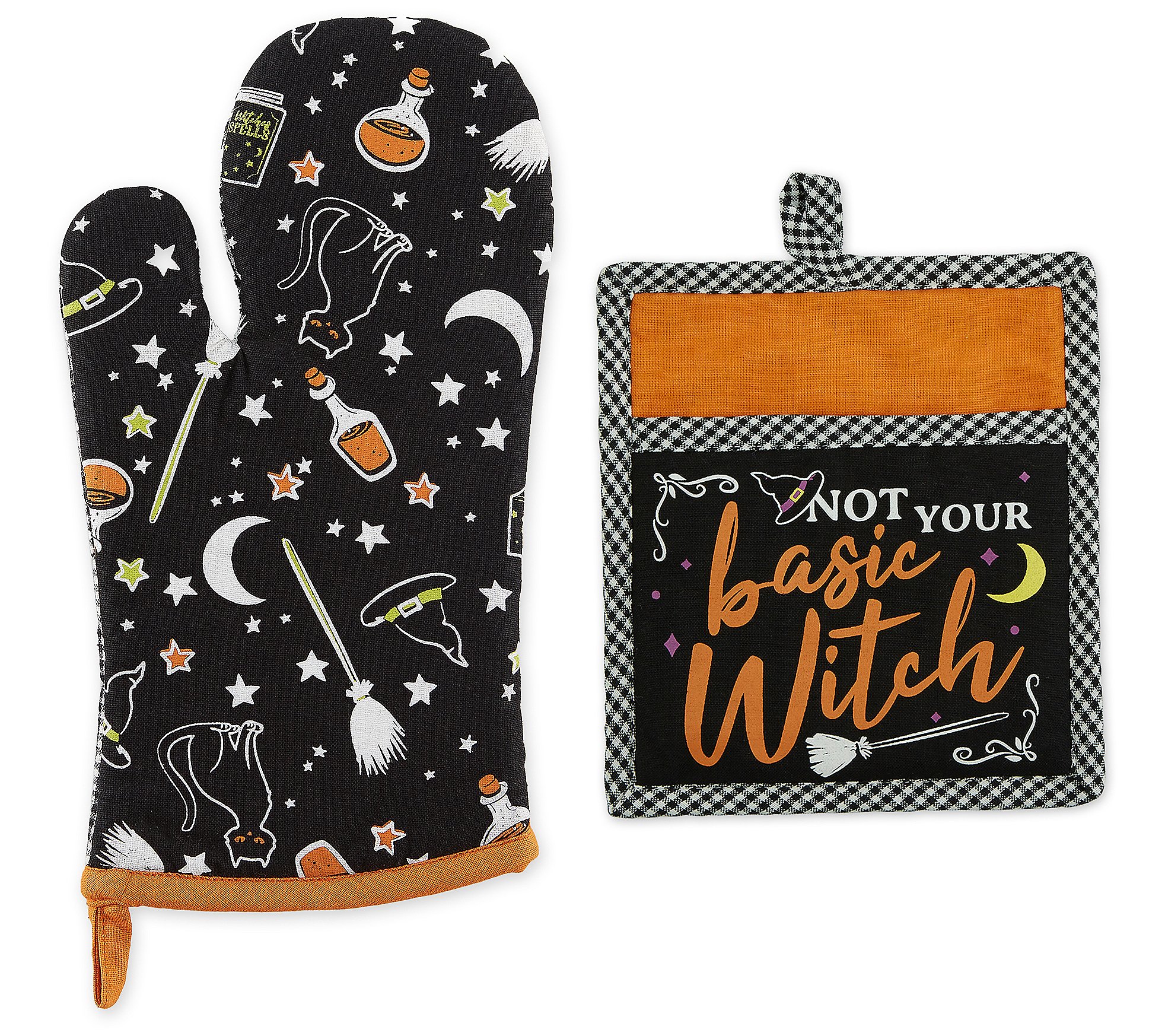 Design Imports Basic Witch Oven Mitt and Potholder Gift Set