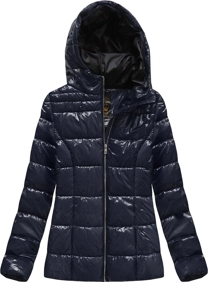 Short winter jacket with a hood