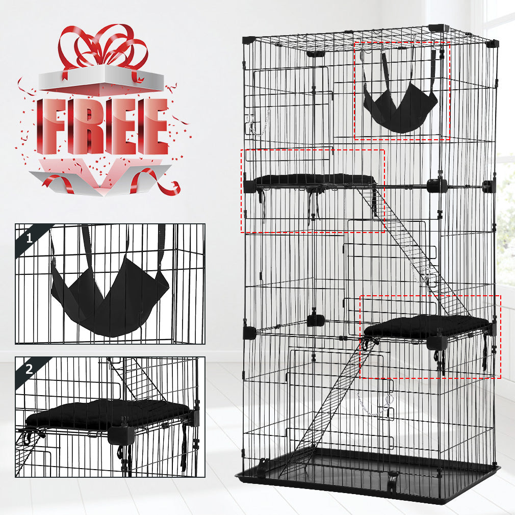 Bestpet 3 Tier Cat Cage， Hammock， Black， 67