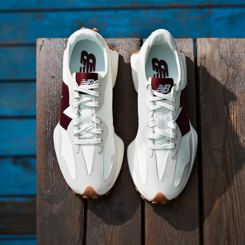 (WMNS) New Balance 327 'White Dark Red' WS327KA