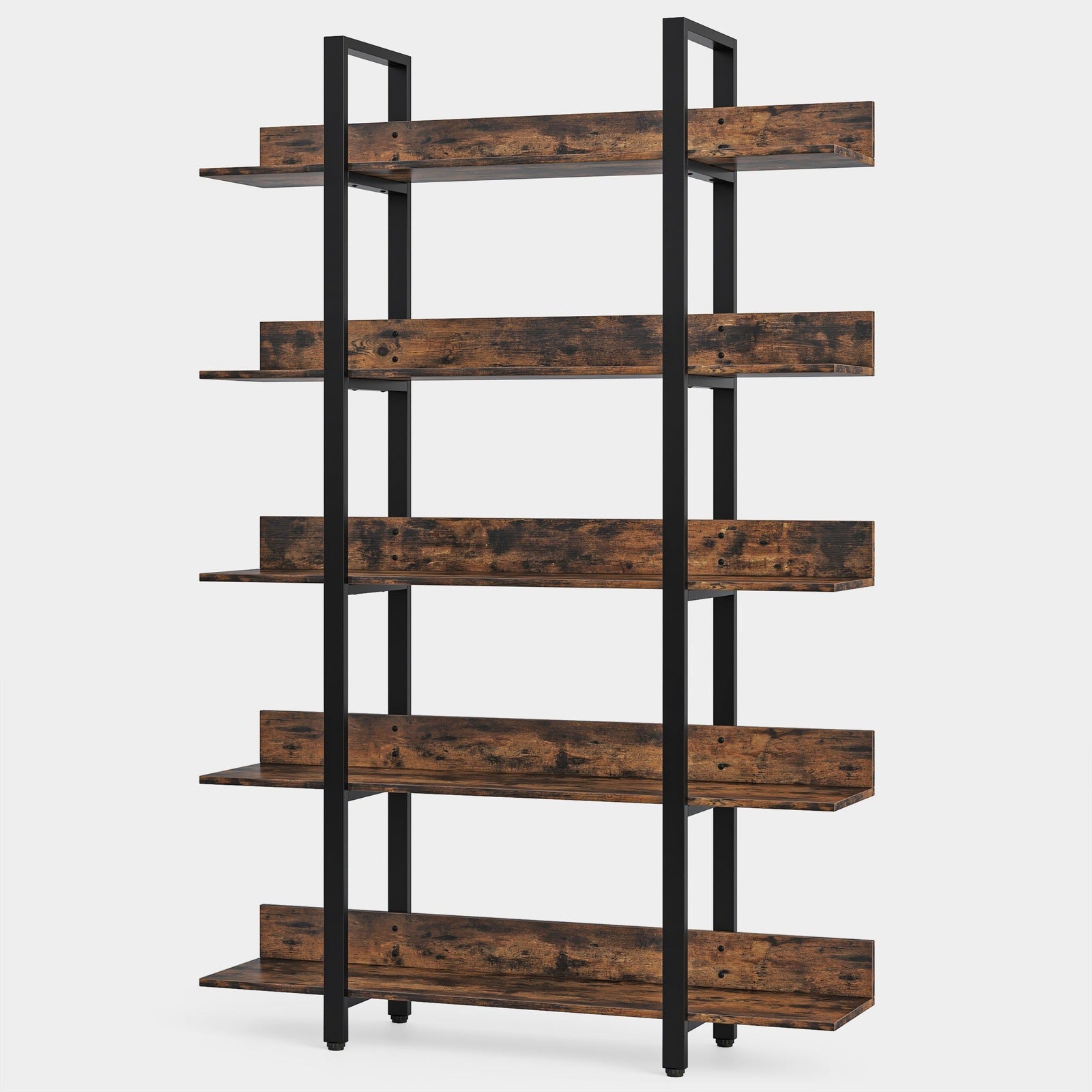 5-Tier Bookshelf, Industrial 5-Shelf Etagere Bookcase