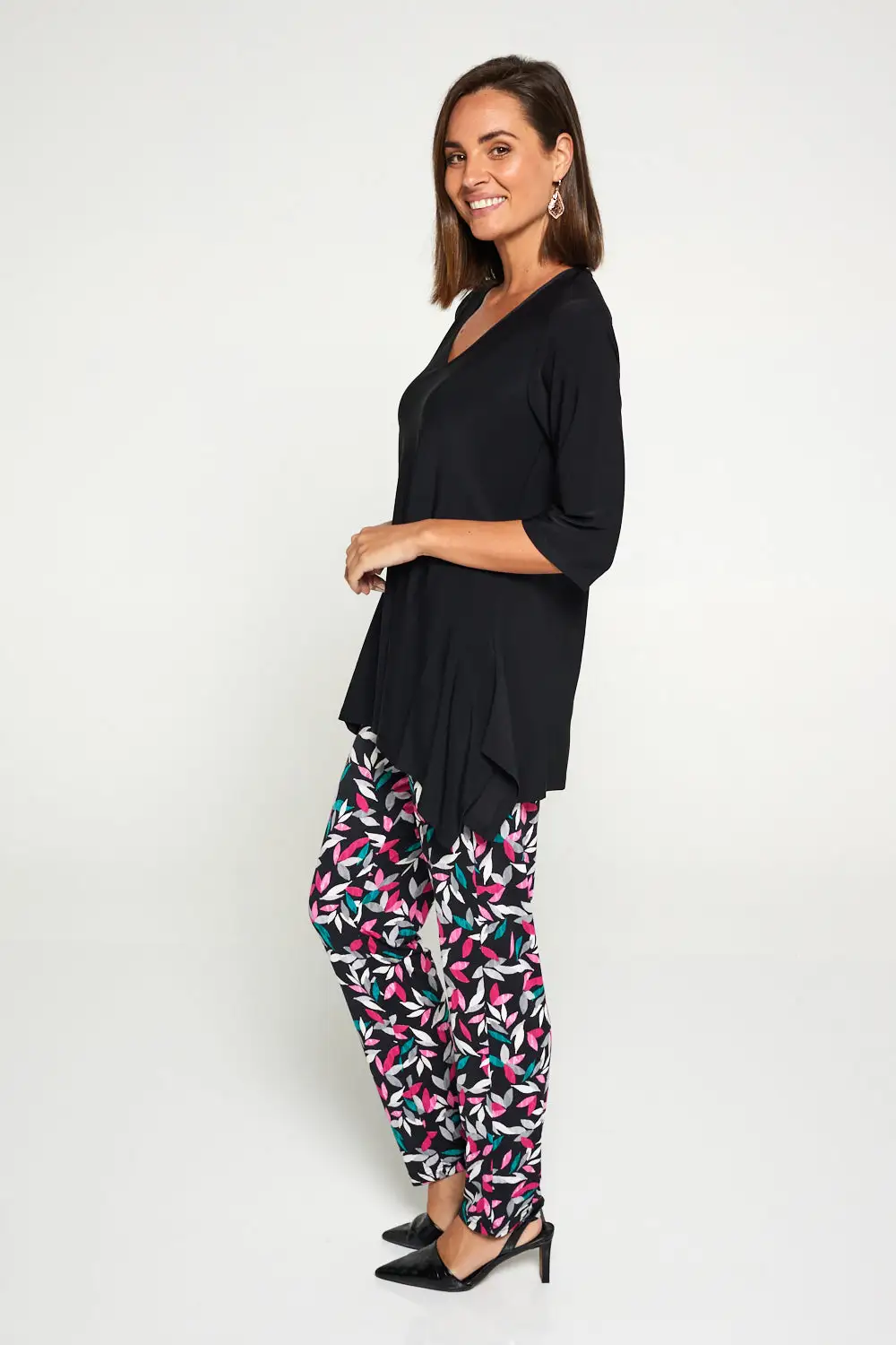 Harper Printed Pants - Multi Leaf