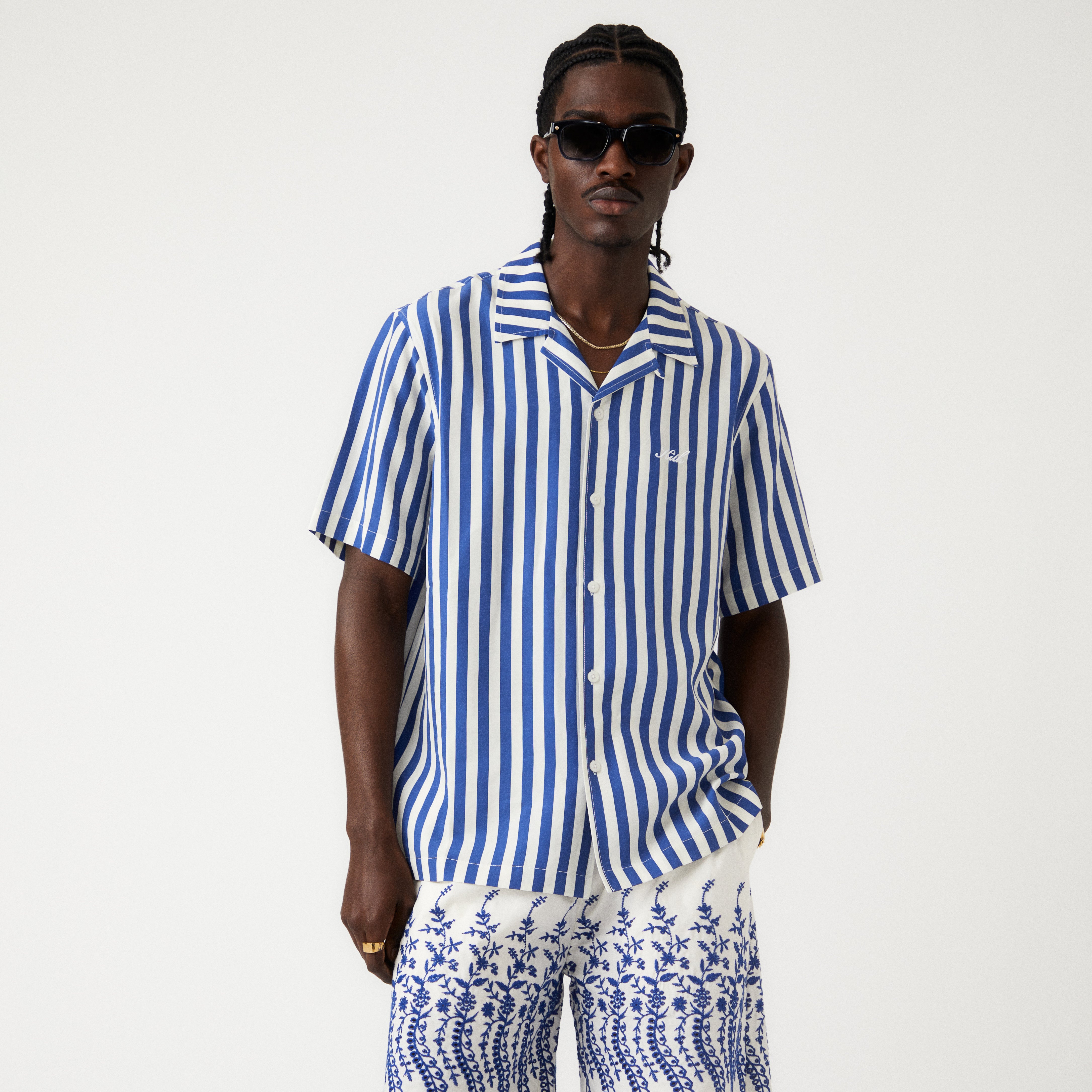 Kith Striped Thompson Camp Collar Shirt - Current