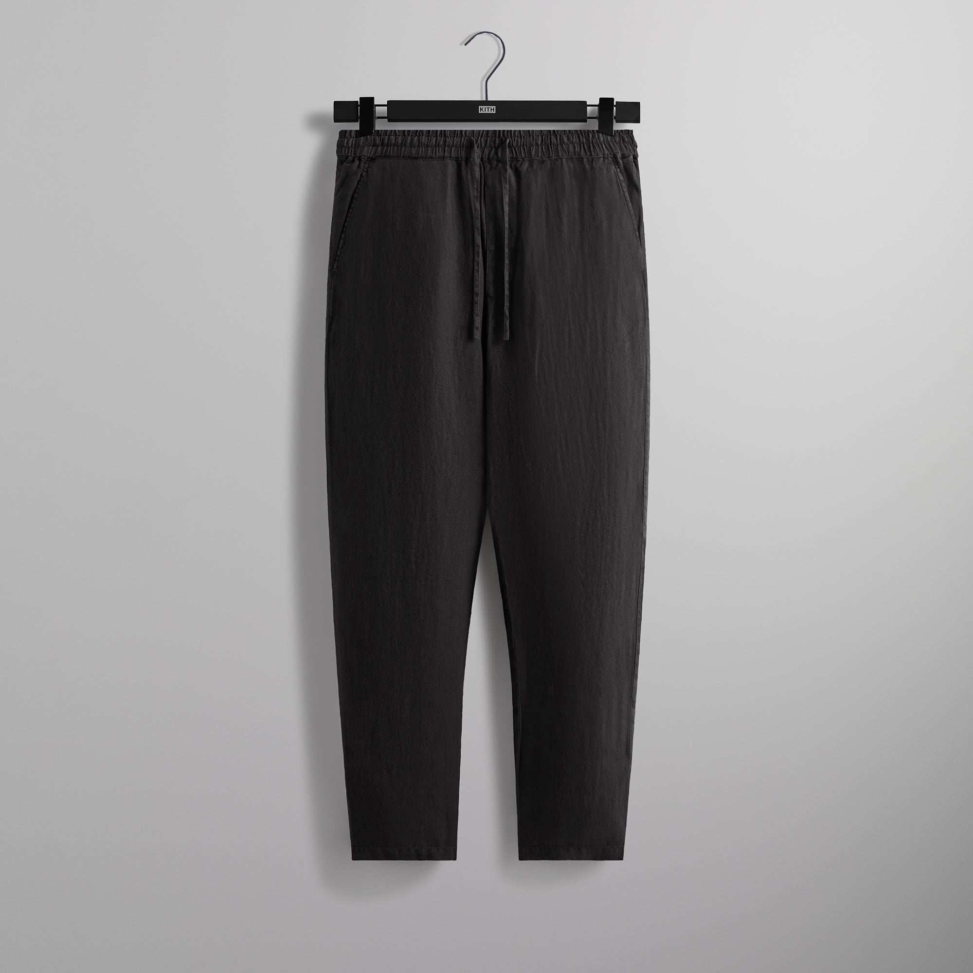 &Kin Herringbone Linen Barrow Pant - Black