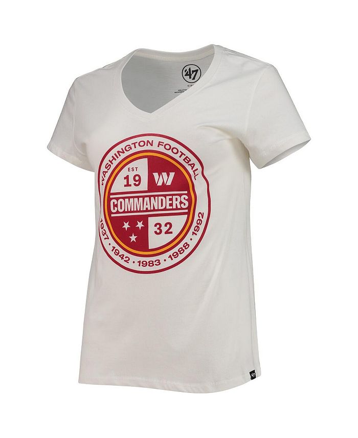 Women's '47 White Washington Commanders Imprint Ultra Rival V-Neck T-shirt