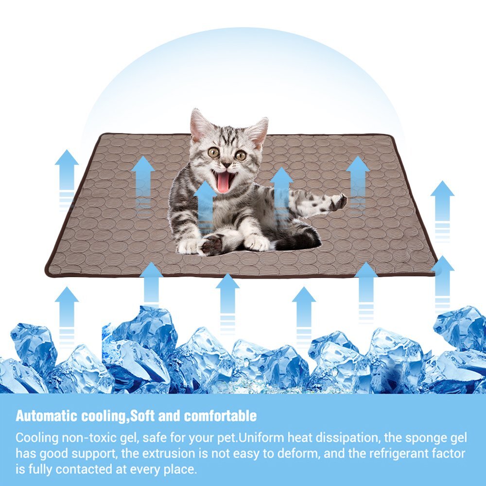 Rush To Sky Dog Cooling Mat， Washable， Blue， 27.5 x 21.6