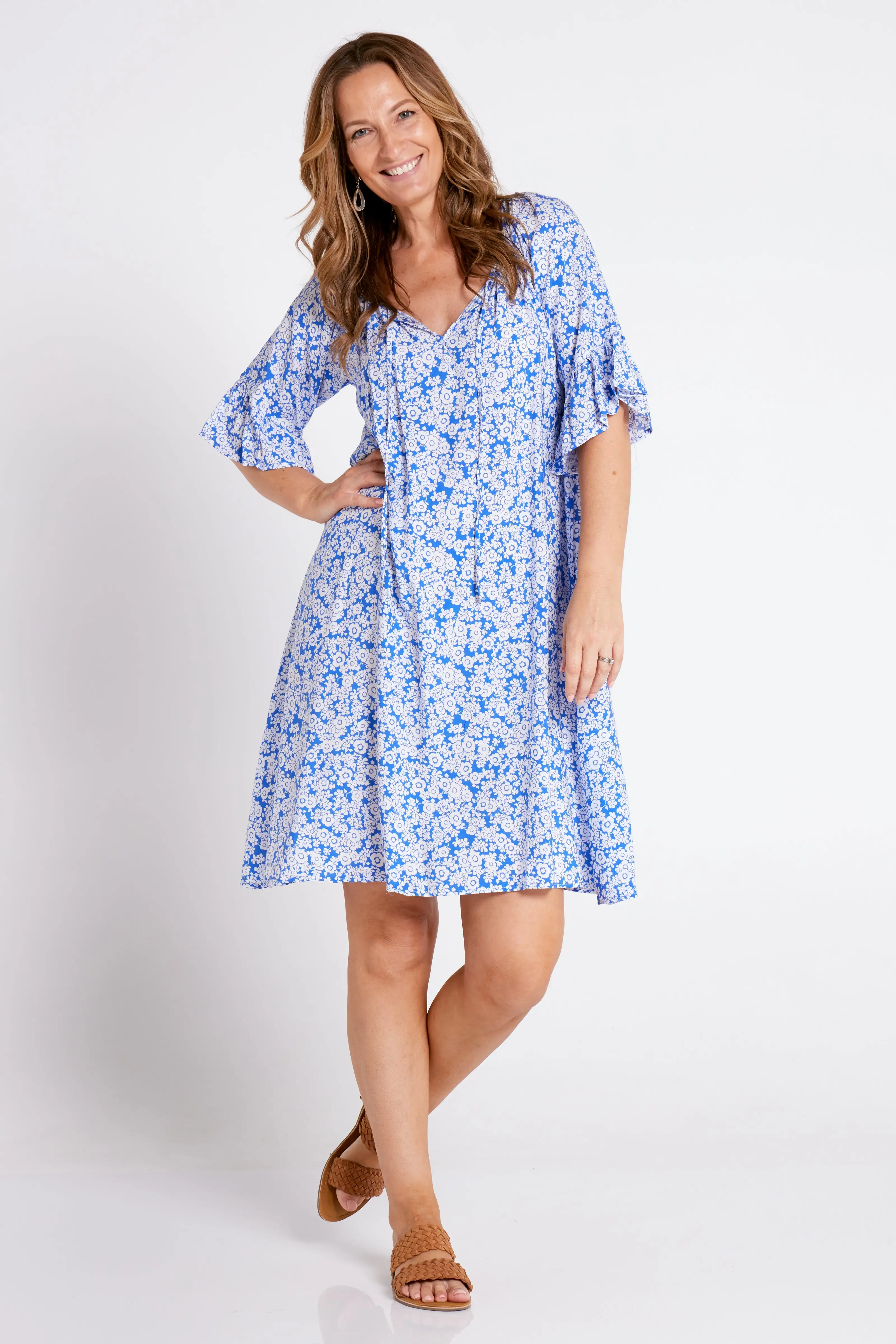 Melodia Dress - Cornflower Ditsy Floral