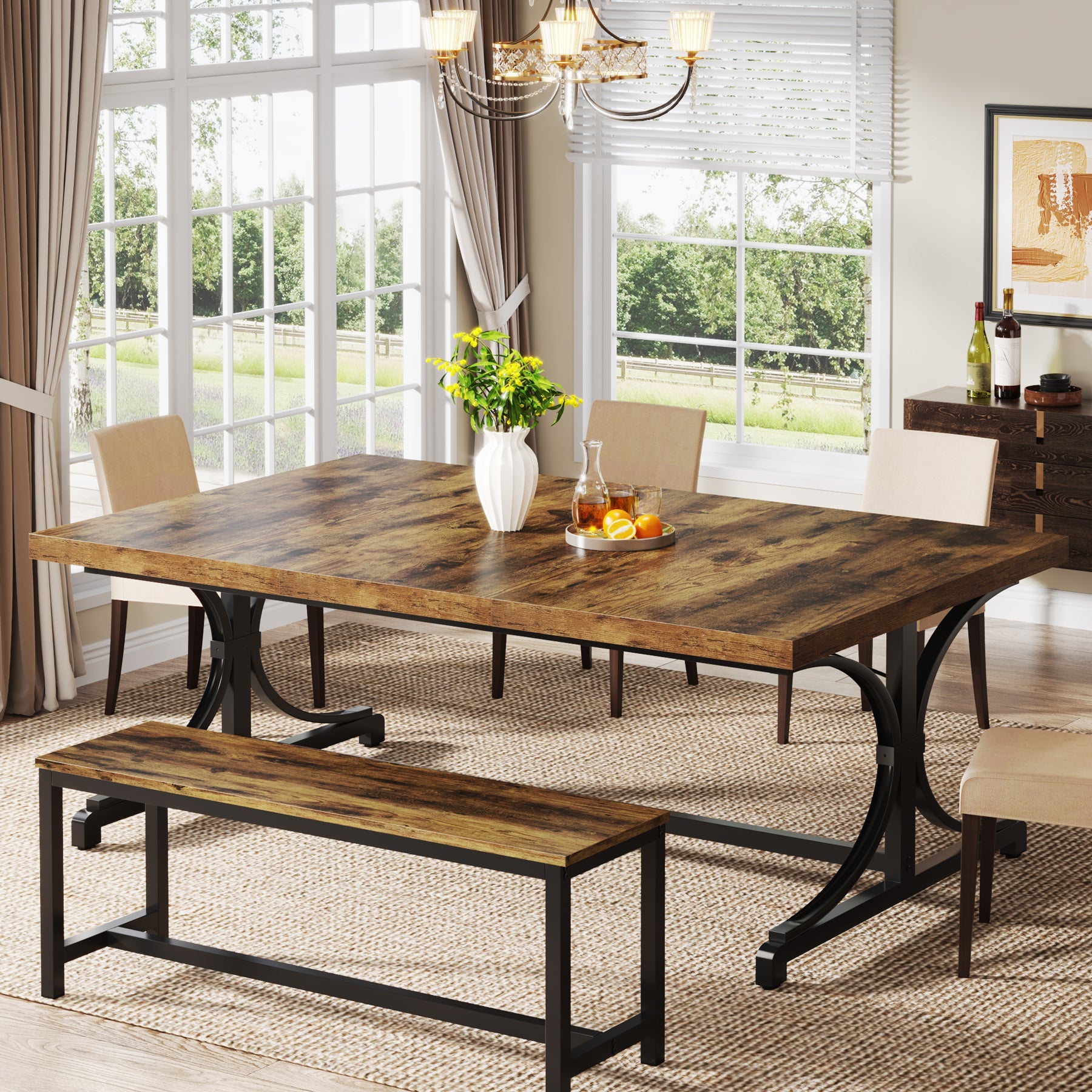 Wood Dining Table, 62.4