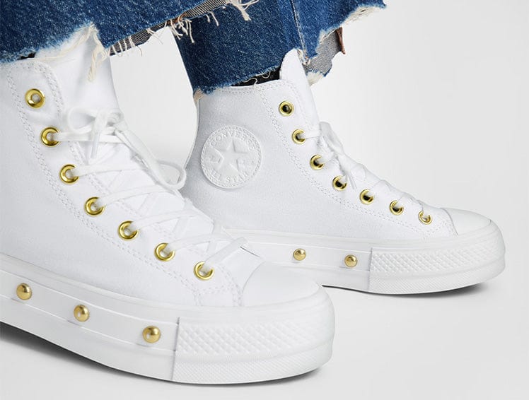 Converse Chuck Taylor Lift Studded Womens Blanco