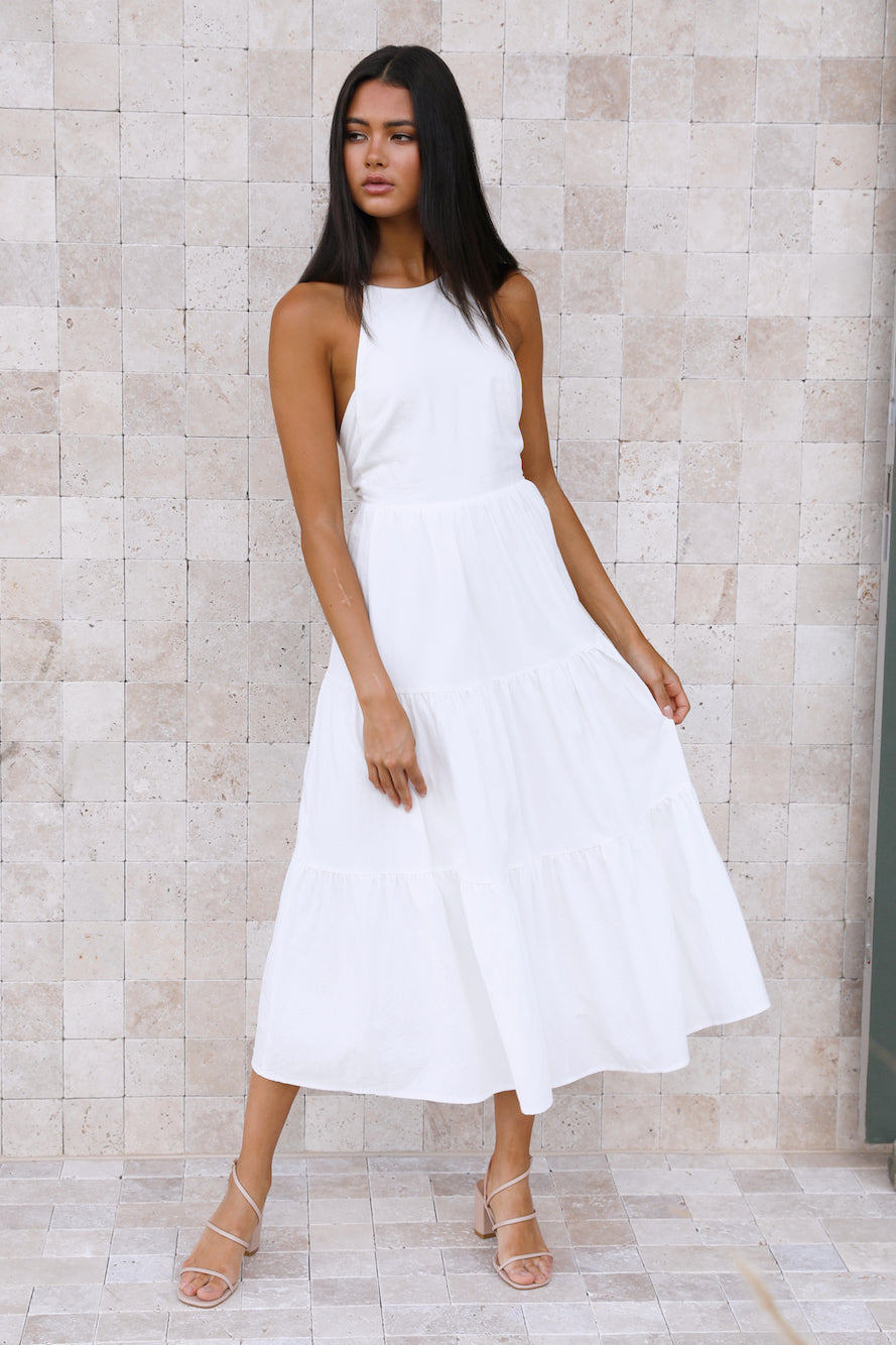Rosy Cheeks Maxi Dress White