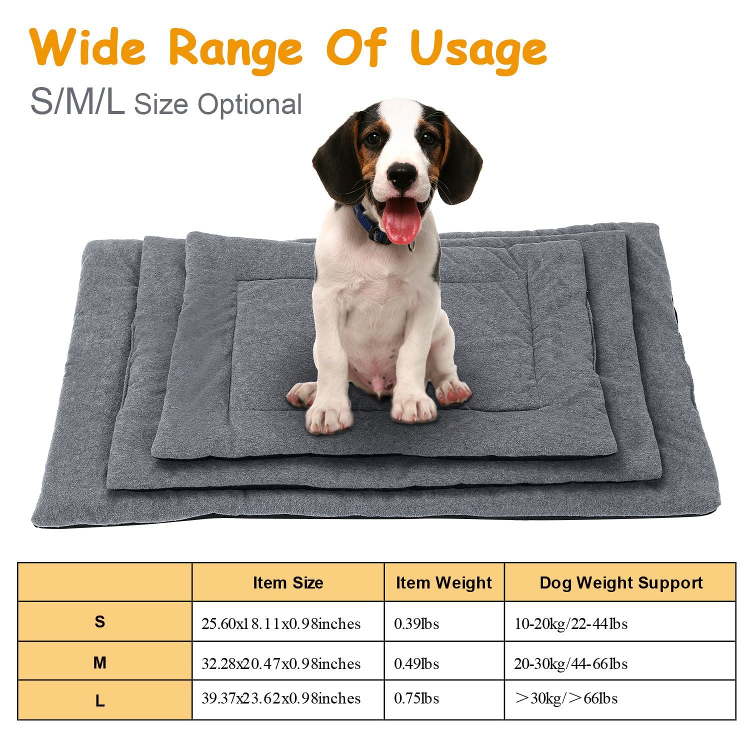 iMountek Dog Bed Mat Comfortable Fleece Pet Dog Crate Carpet Reversible Pad， Small/Medium/large