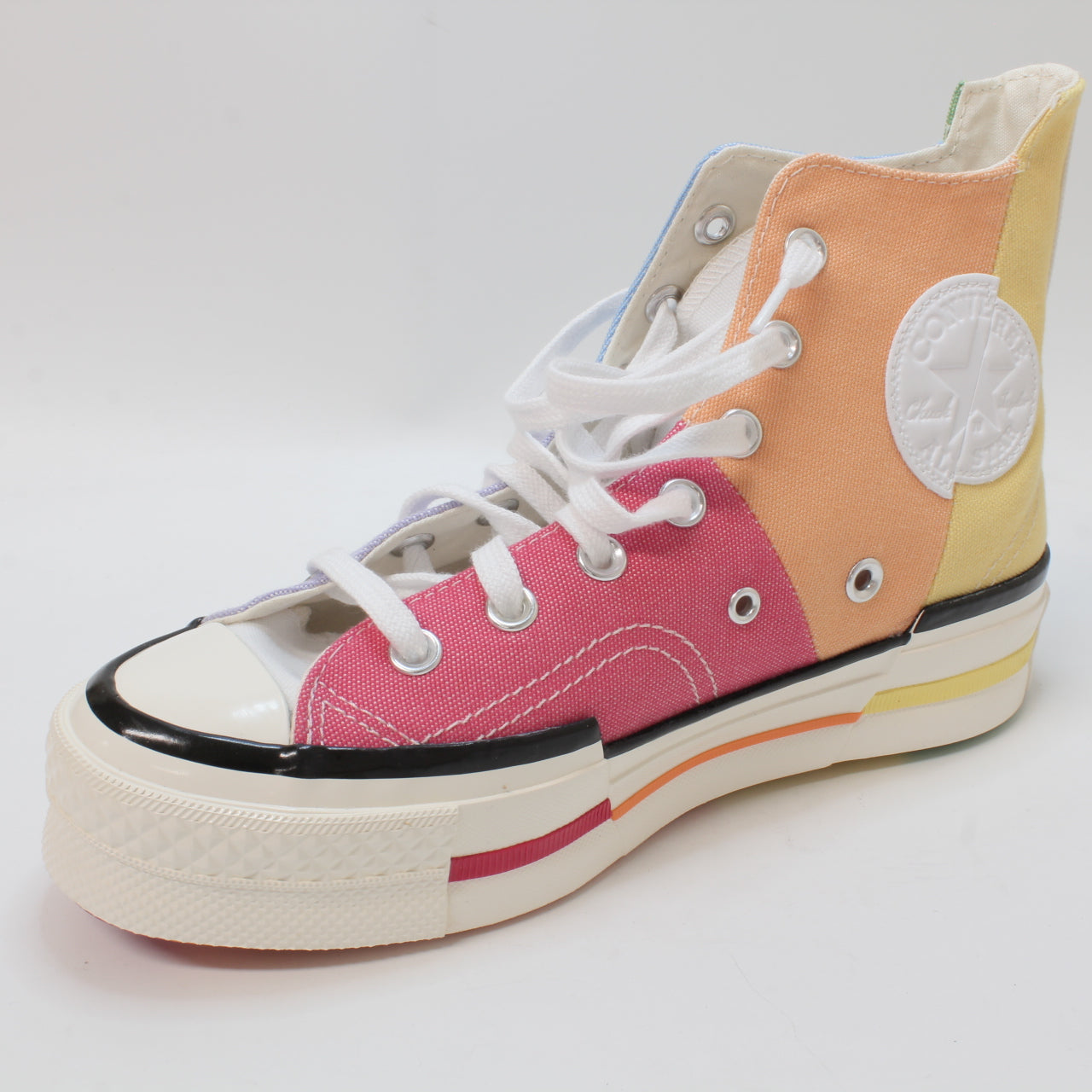 Odd Sizes - Womens Converse Chuck 70 Plus Pink Fuel Orange Butter Yellow - UK Sizes Right 5.5/Left 6.5