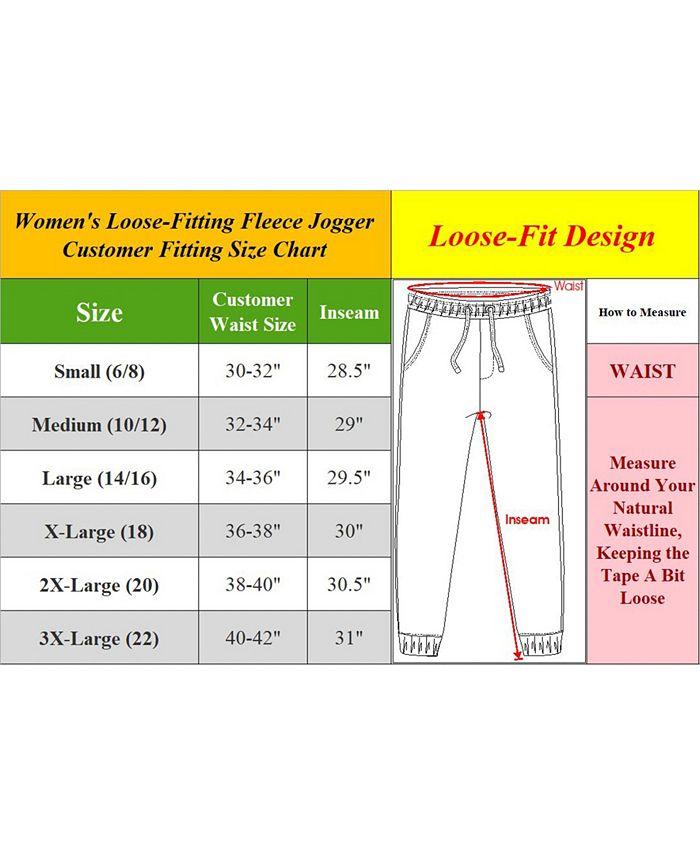 Women's Loose-Fit Fleece Jogger Sweatpants-3 Pack