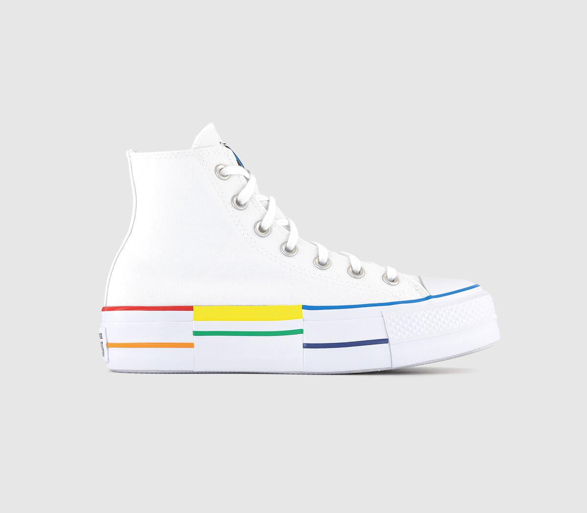 Womens Converse All Star Lift Hi White Fresh Yellow Gnarly Blue