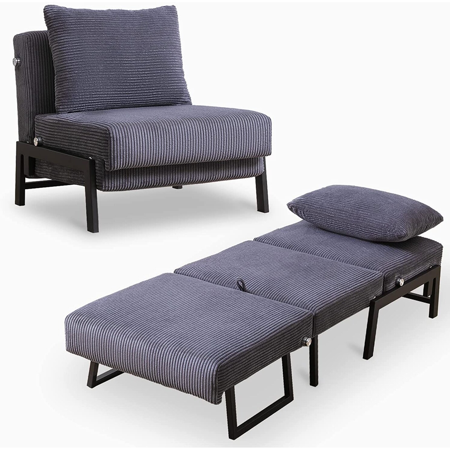 Convertible Velvet Futon Sofa Bed,Memory Foam Sleeper Chair,2in1 Sleep