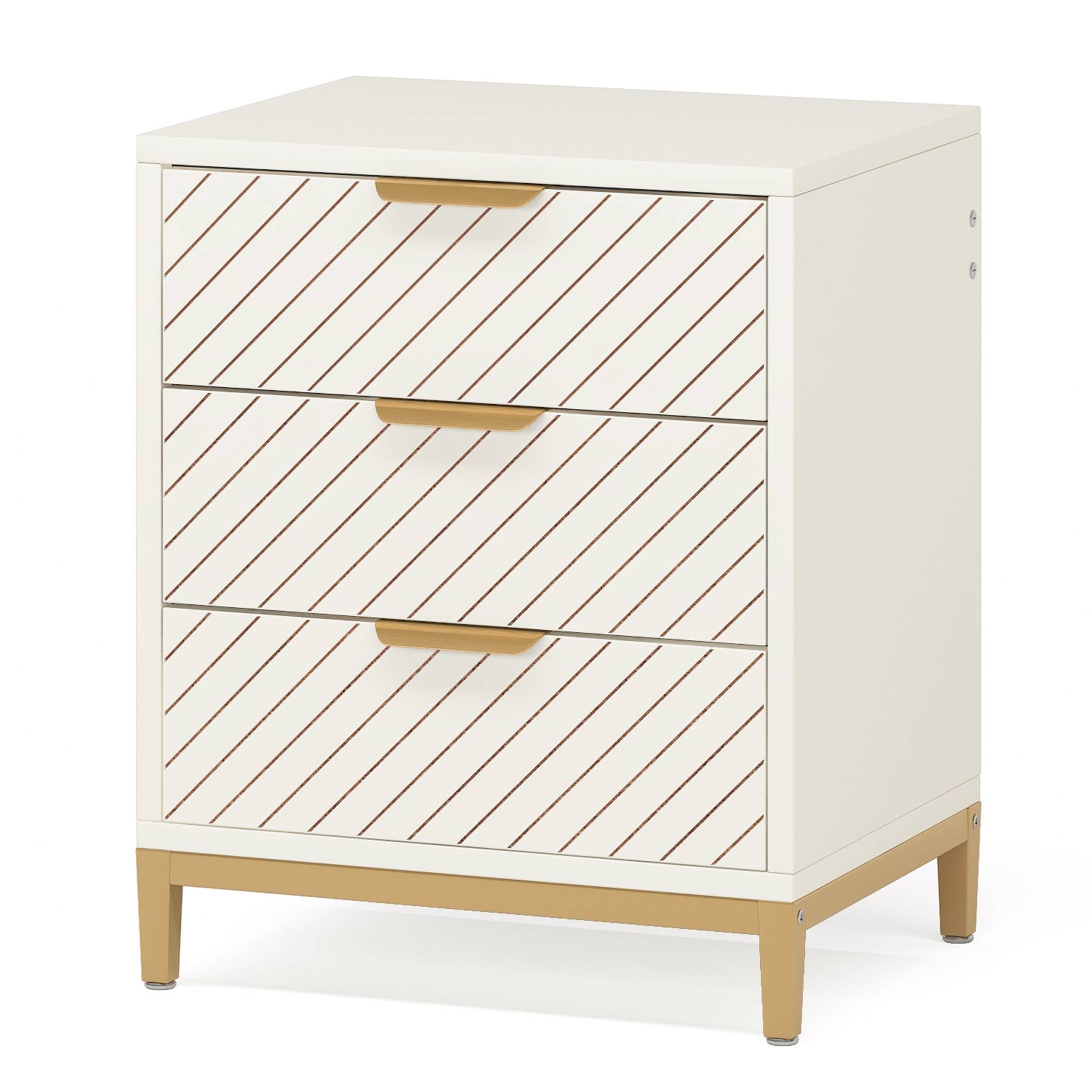 3-Drawer Nightstand Bedside End Table for Bedroom